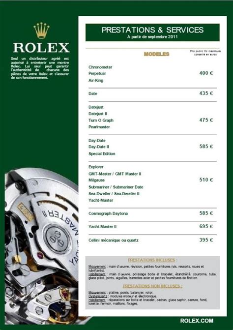 révision rolex tarif|rolex montre service complet.